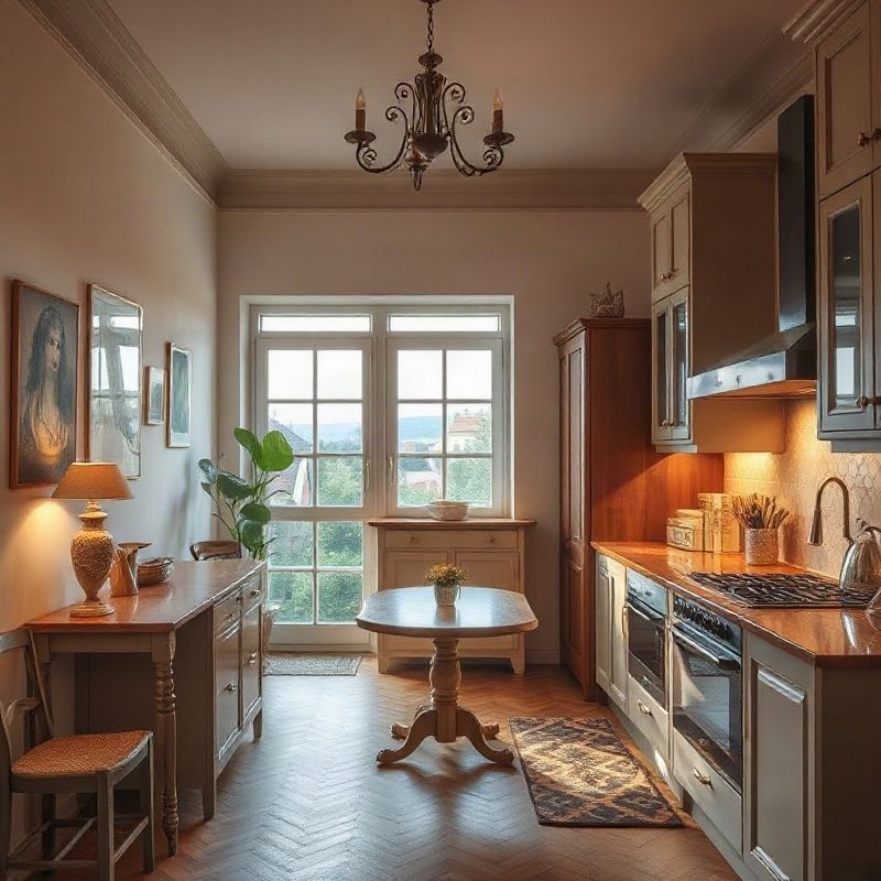 An owner and prospective tenant check the furnishings in a rental apartment